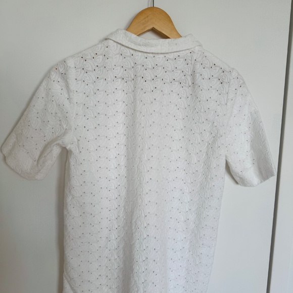 Vintage White Broderie Anglaise Shirt - Picture 2 of 3